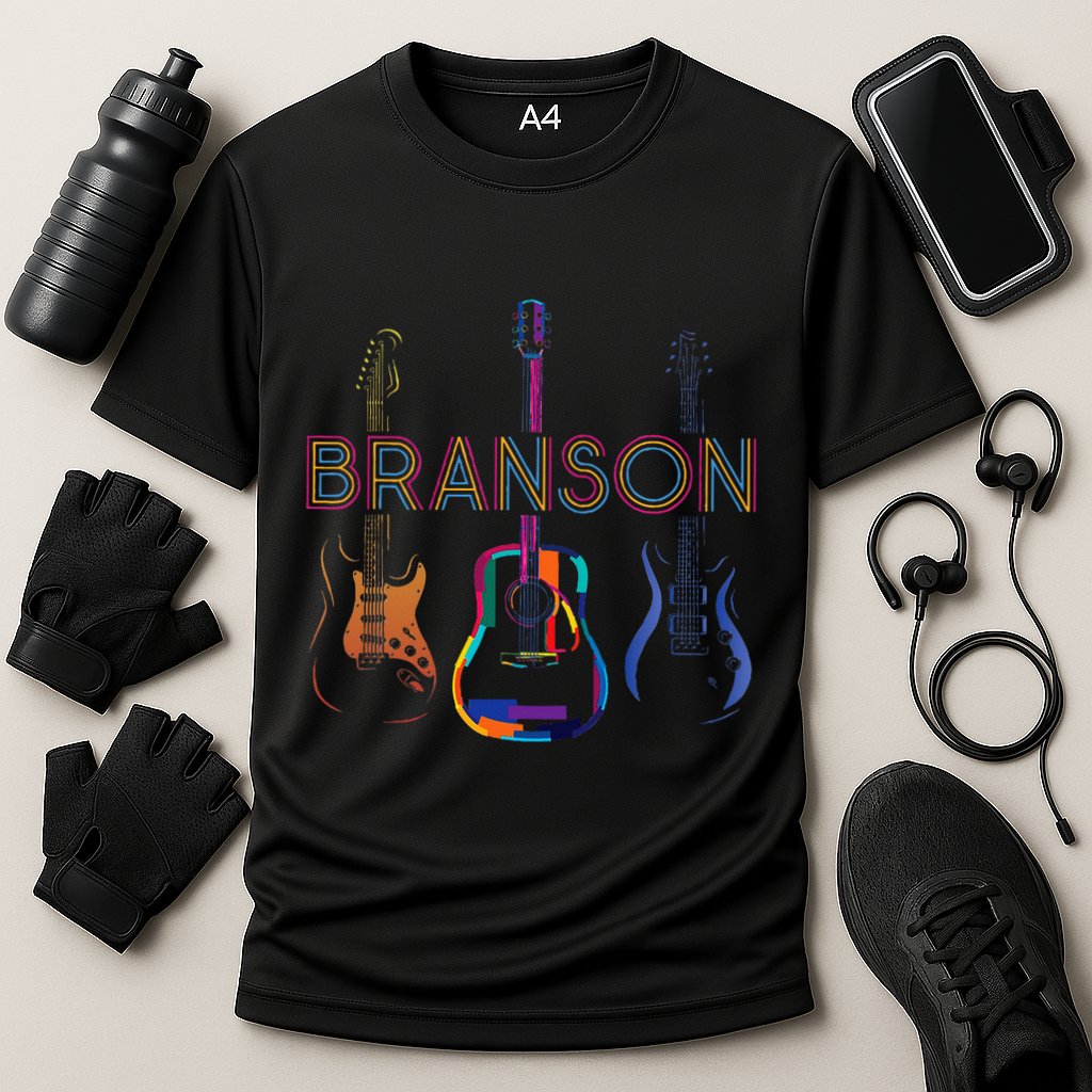 Branson Missouri Vacation Music Guitar Souvenir Cooling Performance Crew T-Shirt