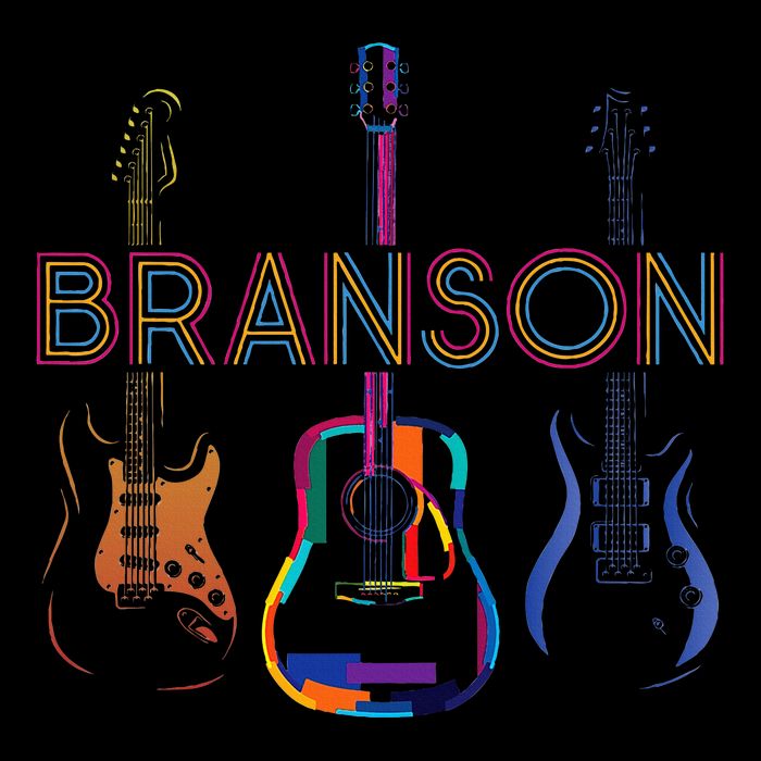 Branson Missouri Vacation Music Guitar Souvenir Cooling Performance Crew T-Shirt