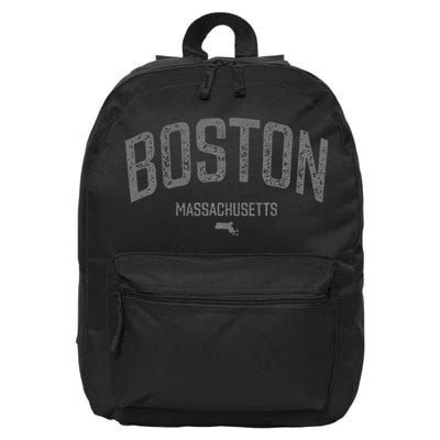 Boston Massachusetts Vintage Distressed Massachusetts Boston 16 in Basic Backpack