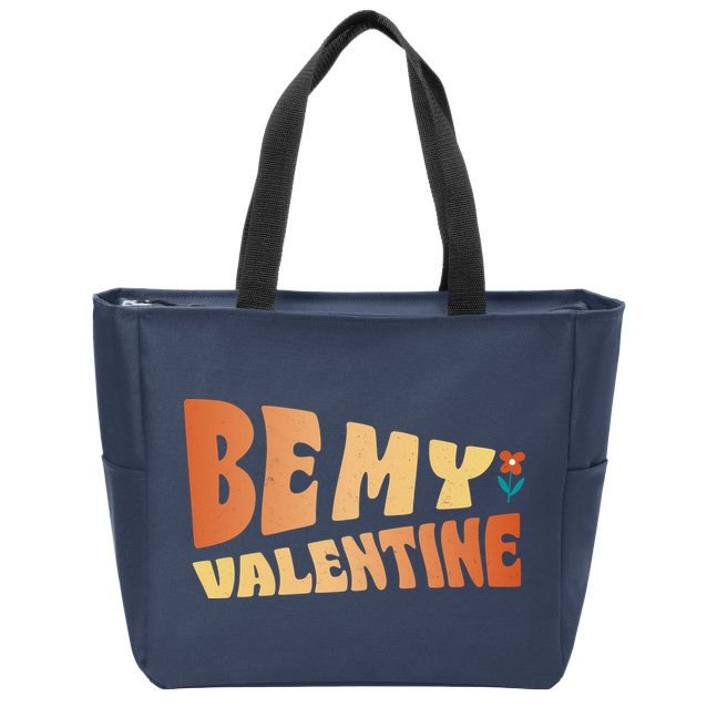 Be My Valentine Floral Cute Gift Zip Tote Bag