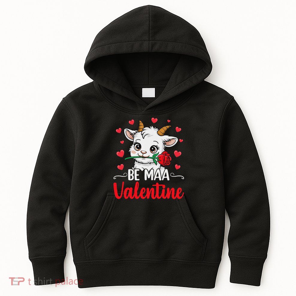 Be Maa Valentine Goat Heart Cute Goat Lover Valentine's Day Kids Hoodie