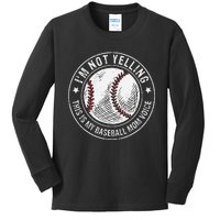 Baseball Mom Voice Funny Baseball Mama Mother's Day Kids Long Sleeve Shirt