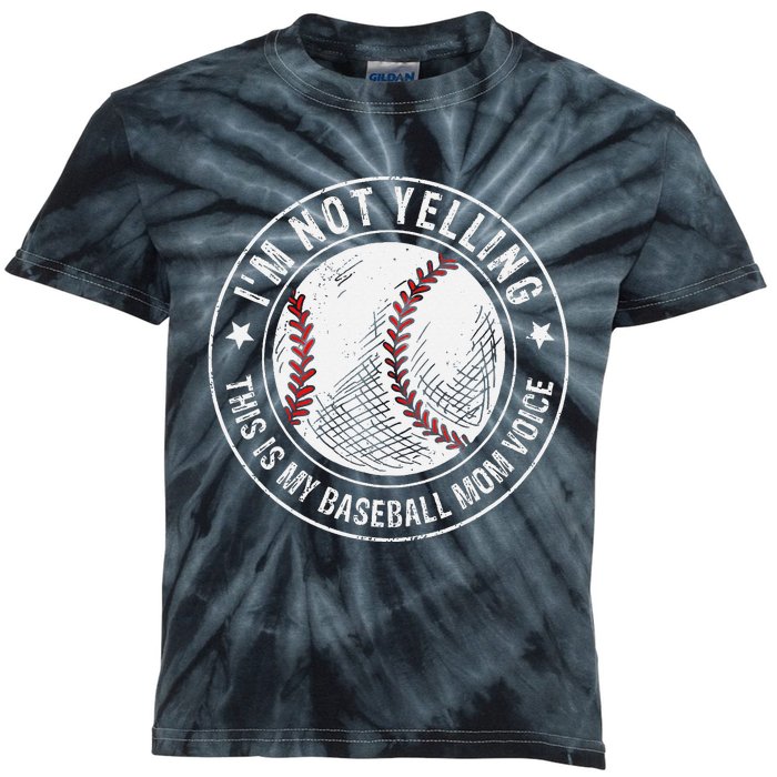 Baseball Mom Voice Funny Baseball Mama Mother's Day Kids Tie-Dye T-Shirt