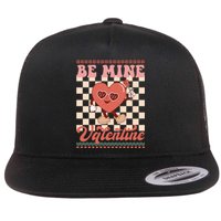 Be Mine Valentine Funny Gift For Valentine's Day Flat Bill Trucker Hat