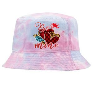 Be Mine Valentines Hearts Leopard Red Buffalo Plaid Meaningful Gift Tie-Dyed Bucket Hat