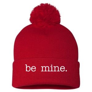 Be Mine Valentine Funny Cute Valentines Day Pom Pom 12in Knit Beanie