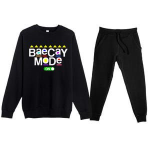 Baecay Mode Vacation Boyfriend Girlfriend 80s 90s Premium Crewneck Sweatsuit Set