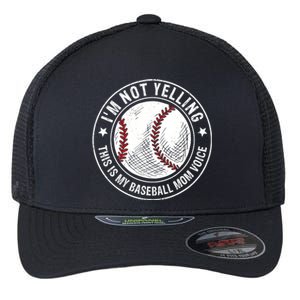 Baseball Mom Voice Funny Baseball Mama Mothers Day Flexfit Unipanel Trucker Cap