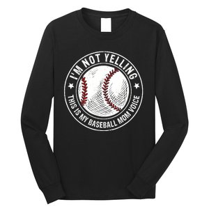 Baseball Mom Voice Funny Baseball Mama Mothers Day Long Sleeve Shirt