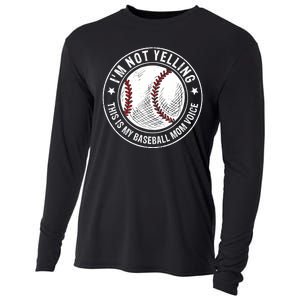 Baseball Mom Voice Funny Baseball Mama Mothers Day Cooling Performance Long Sleeve Crew