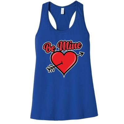 Be Mine Valentine's Day I Cute Heart I Be Mine Funny Gift Women's Racerback Tank