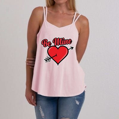 Be Mine Valentine's Day I Cute Heart I Be Mine Funny Gift Women's Strappy Tank