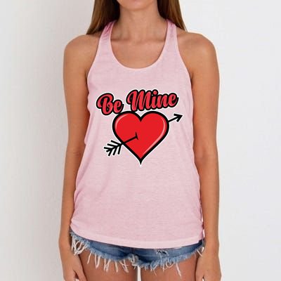 Be Mine Valentine's Day I Cute Heart I Be Mine Funny Gift Women's Knotted Racerback Tank