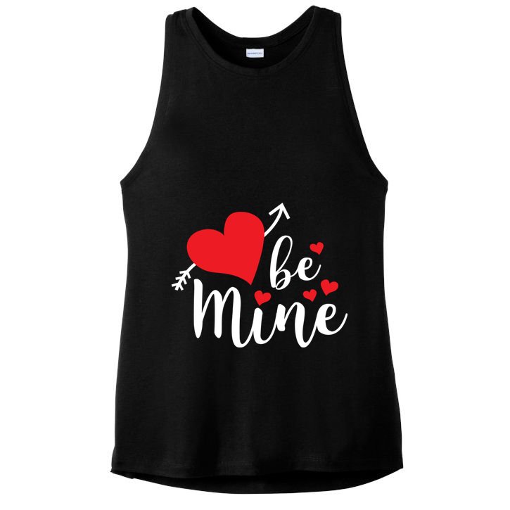 Be Mine Valentine's Day Cute Heart Gift Ladies PosiCharge Tri-Blend Wicking Tank