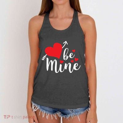 Be Mine Valentine's Day Cute Heart Gift Women's Knotted Racerback Tank