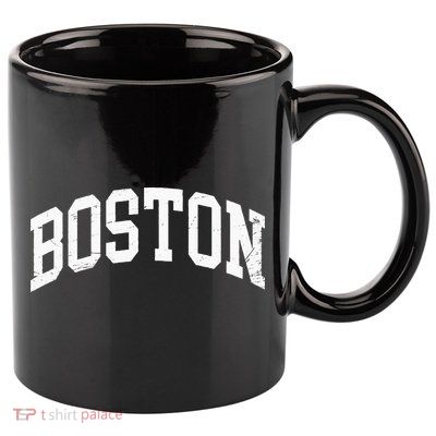 Boston Massachusetts Vintage Distressed Worn 11oz C Handle Ceramic Mug
