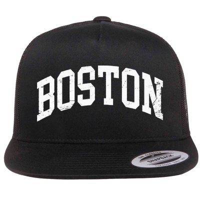 Boston Massachusetts Vintage Distressed Worn Flatbill Hat