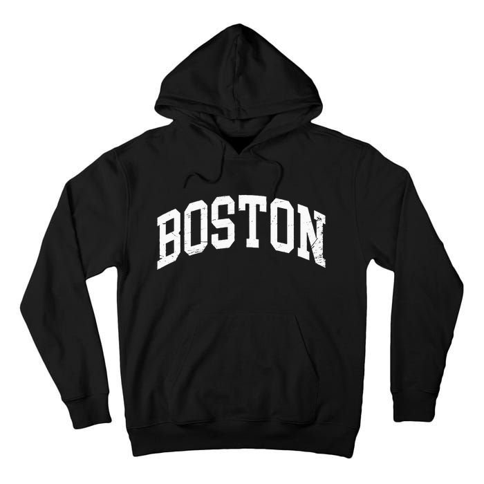 Boston Massachusetts Vintage Distressed Worn Tall Hoodie