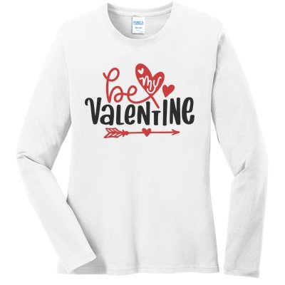 Be My Valentine Cute Gift Ladies Long Sleeve Shirt