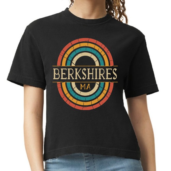 Berkshires Massachusetts Vintage Ma Retro Home State Comfort Colors Boxy T-Shirt