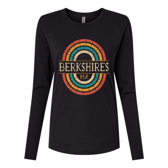 Berkshires Massachusetts Vintage Ma Retro Home State Womens Cotton Relaxed Long Sleeve T-Shirt