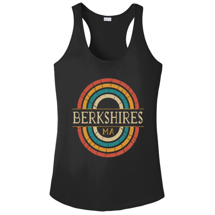 Berkshires Massachusetts Vintage Ma Retro Home State Ladies PosiCharge Competitor Racerback Tank