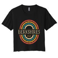 Berkshires Massachusetts Vintage Ma Retro Home State Women's Crop Top Tee