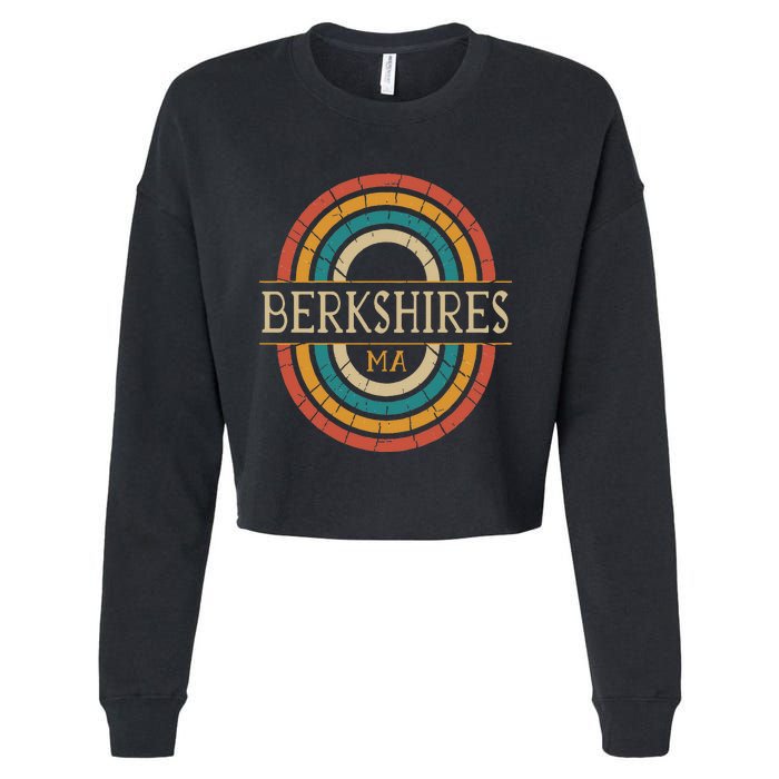 Berkshires Massachusetts Vintage Ma Retro Home State Cropped Pullover Crew