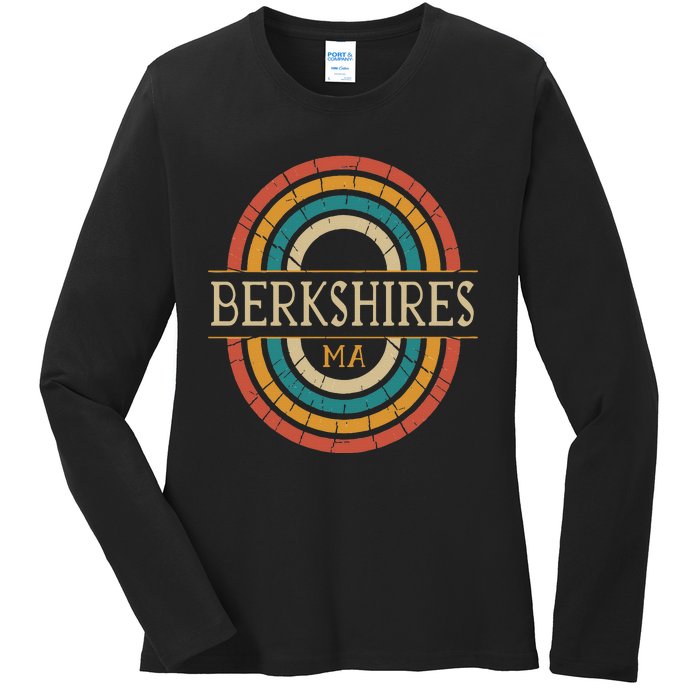 Berkshires Massachusetts Vintage Ma Retro Home State Ladies Long Sleeve Shirt