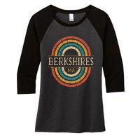 Berkshires Massachusetts Vintage Ma Retro Home State Women's Tri-Blend 3/4-Sleeve Raglan Shirt