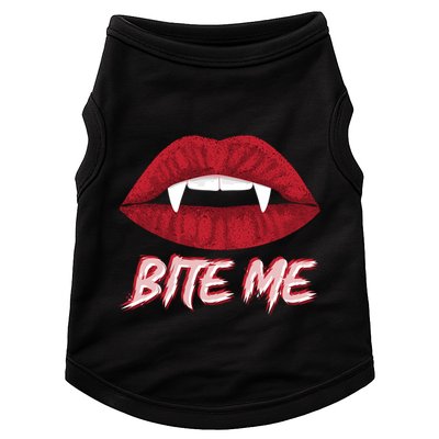Bite Me Vampire Fangs Diy Halloween For Aspiring Dracula Funny Gift Doggie Tank