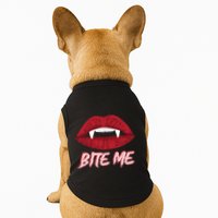 Bite Me Vampire Fangs Diy Halloween For Aspiring Dracula Funny Gift Doggie Tank