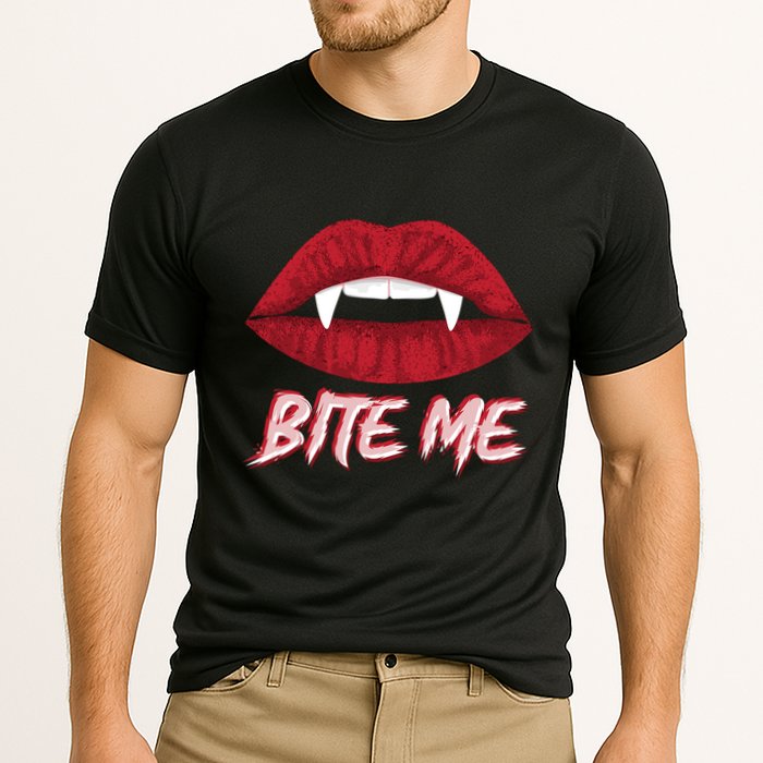 Bite Me Vampire Fangs Diy Halloween For Aspiring Dracula Funny Gift Performance Shirt