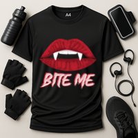 Bite Me Vampire Fangs Diy Halloween For Aspiring Dracula Funny Gift Performance Shirt