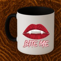 Bite Me Vampire Fangs Diy Halloween For Aspiring Dracula Funny Gift Mug