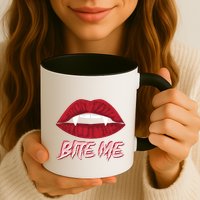 Bite Me Vampire Fangs Diy Halloween For Aspiring Dracula Funny Gift Mug