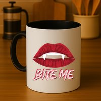 Bite Me Vampire Fangs Diy Halloween For Aspiring Dracula Funny Gift Mug