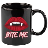 Bite Me Vampire Fangs Diy Halloween For Aspiring Dracula Funny Gift 11oz C Handle Ceramic Mug