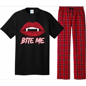 Bite Me Vampire Fangs Diy Halloween For Aspiring Dracula Funny Gift Pajama Set