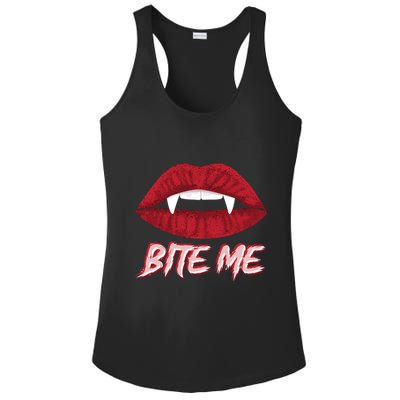 Bite Me Vampire Fangs Diy Halloween For Aspiring Dracula Funny Gift Ladies PosiCharge Competitor Racerback Tank