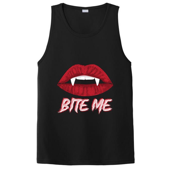 Bite Me Vampire Fangs Diy Halloween For Aspiring Dracula Funny Gift PosiCharge Competitor Tank