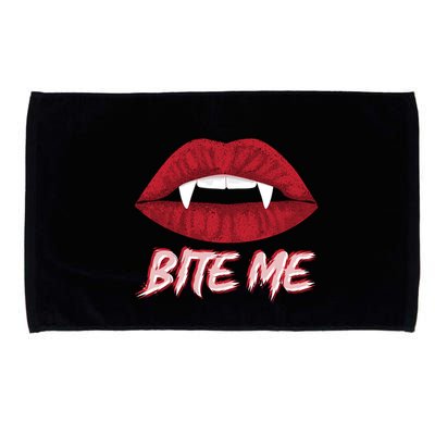Bite Me Vampire Fangs Diy Halloween For Aspiring Dracula Funny Gift Microfiber Hand Towel
