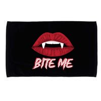 Bite Me Vampire Fangs Diy Halloween For Aspiring Dracula Funny Gift Microfiber Hand Towel