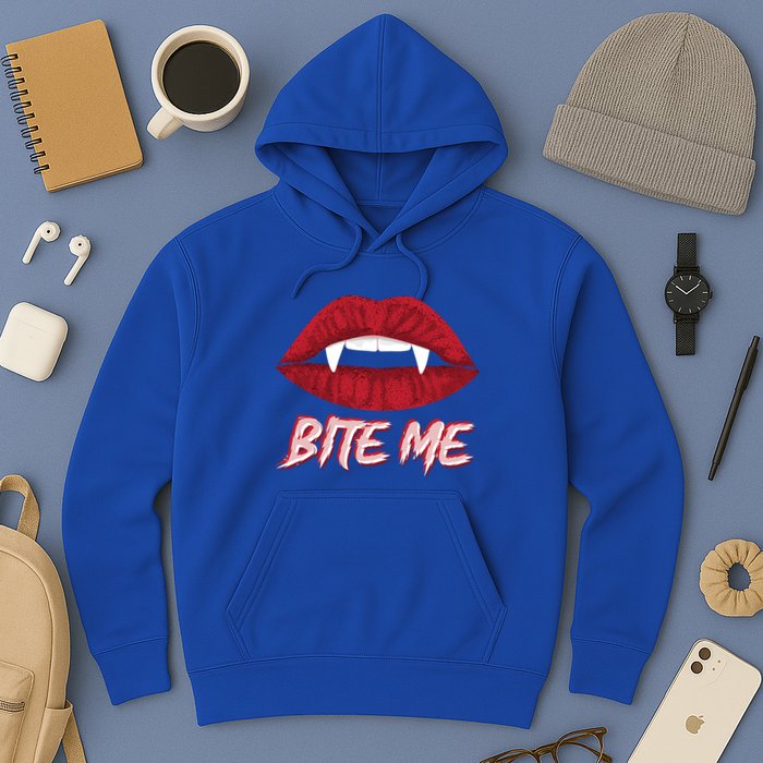 Bite Me Vampire Fangs Diy Halloween For Aspiring Dracula Funny Gift Hoodie