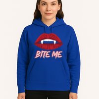 Bite Me Vampire Fangs Diy Halloween For Aspiring Dracula Funny Gift Hoodie