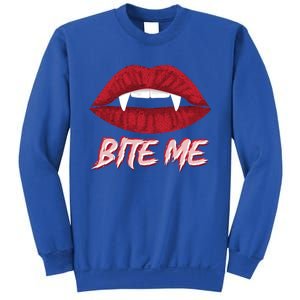 Bite Me Vampire Fangs Diy Halloween For Aspiring Dracula Funny Gift Sweatshirt