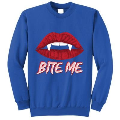 Bite Me Vampire Fangs Diy Halloween For Aspiring Dracula Funny Gift Sweatshirt