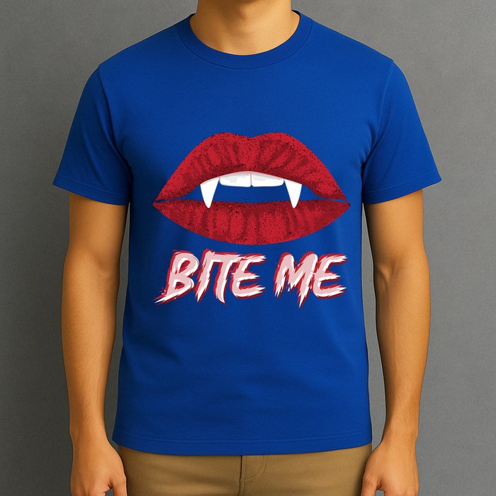 Bite Me Vampire Fangs Diy Halloween For Aspiring Dracula Funny Gift T-Shirt