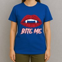 Bite Me Vampire Fangs Diy Halloween For Aspiring Dracula Funny Gift T-Shirt
