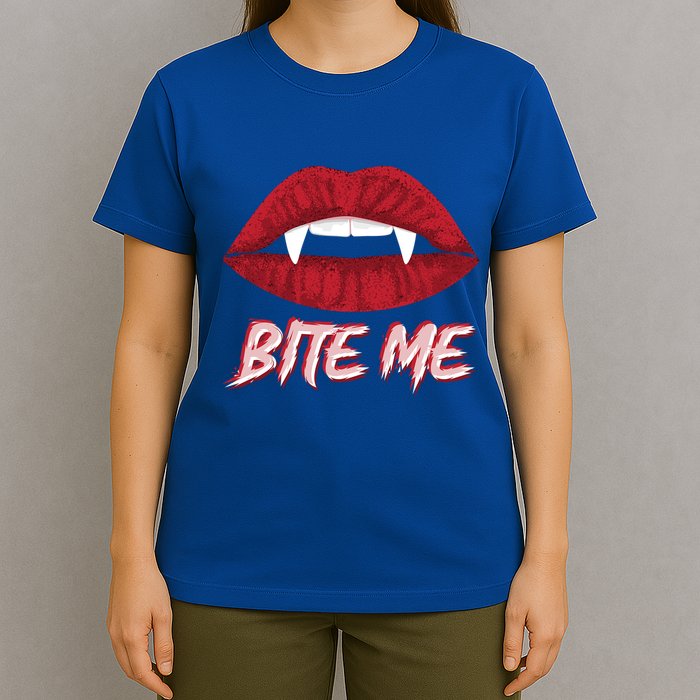 Bite Me Vampire Fangs Diy Halloween For Aspiring Dracula Funny Gift T-Shirt
